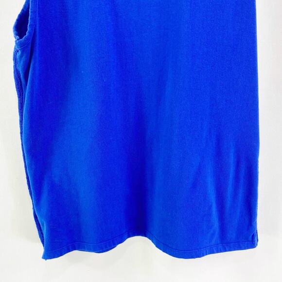 RAFAELLA Blue Eyelet Sheer Sleeveless Scoop Neck Top - Picture 6 of 9